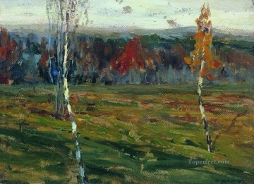 150の主題の芸術作品 Painting - 秋の白樺 1899 アイザック レヴィタン プラン シーン 風景